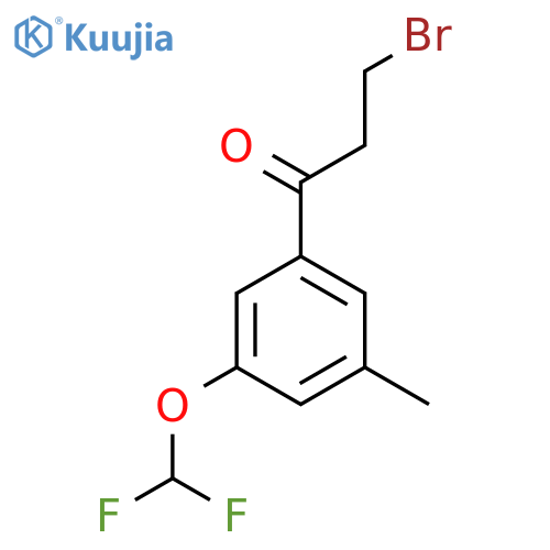 3-Bromo-1-(3-(difluoromethoxy)-5-methylphenyl)propan-1-one structure