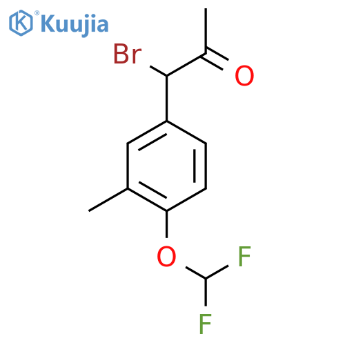 1-Bromo-1-(4-(difluoromethoxy)-3-methylphenyl)propan-2-one structure