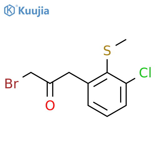 1-Bromo-3-(3-chloro-2-(methylthio)phenyl)propan-2-one structure