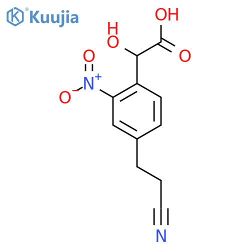 4-(2-Cyanoethyl)-2-nitromandelic acid structure