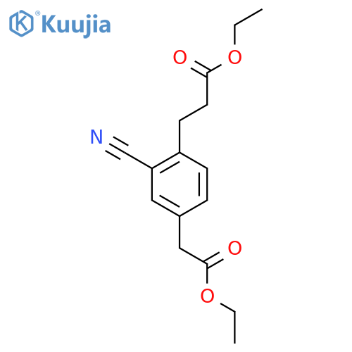 Ethyl 3-cyano-4-(3-ethoxy-3-oxopropyl)phenylacetate structure