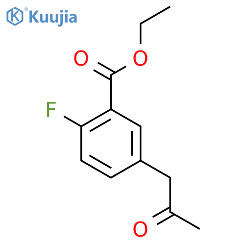 Ethyl 2-fluoro-5-(2-oxopropyl)benzoate structure