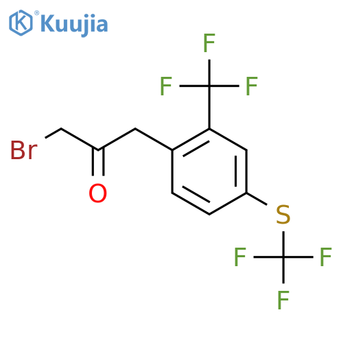 1-Bromo-3-(2-(trifluoromethyl)-4-(trifluoromethylthio)phenyl)propan-2-one structure