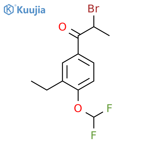 2-Bromo-1-(4-(difluoromethoxy)-3-ethylphenyl)propan-1-one structure