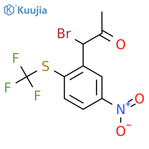 1-Bromo-1-(5-nitro-2-(trifluoromethylthio)phenyl)propan-2-one structure