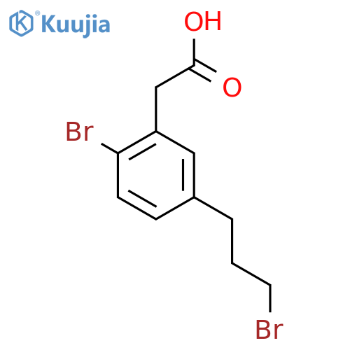 2-Bromo-5-(3-bromopropyl)phenylacetic acid structure