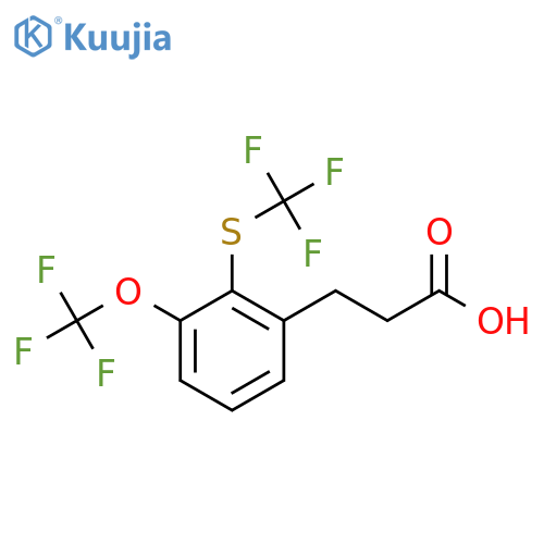 3-(3-(Trifluoromethoxy)-2-(trifluoromethylthio)phenyl)propanoic acid structure