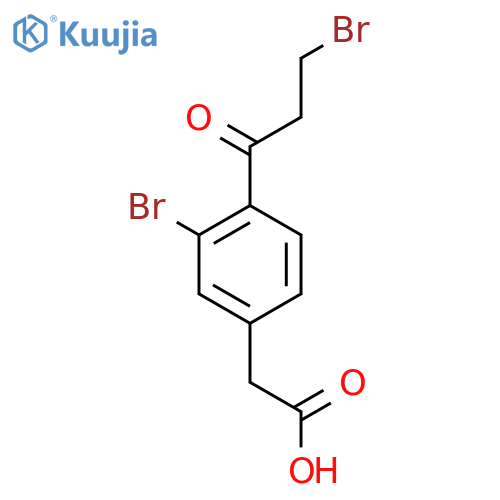 3-Bromo-4-(3-bromopropanoyl)phenylacetic acid structure