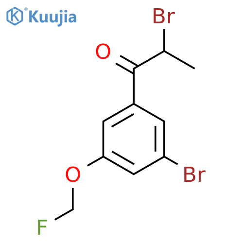 2-Bromo-1-(3-bromo-5-(fluoromethoxy)phenyl)propan-1-one structure