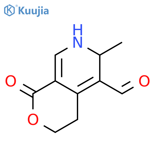 6-methyl-1-oxo-3,4,6,7-tetrahydro-1H-pyrano[3,4-c]pyridine-5-carbaldehyde structure