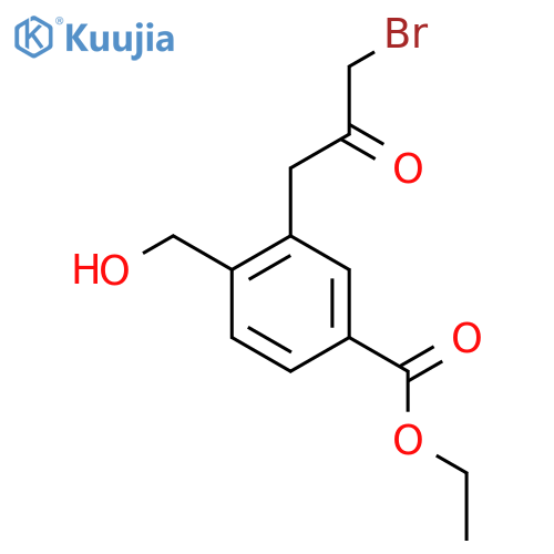 Ethyl 3-(3-bromo-2-oxopropyl)-4-(hydroxymethyl)benzoate structure