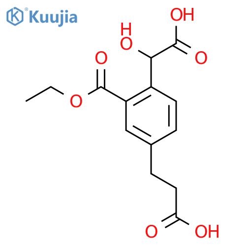 Ethyl 5-(2-carboxyethyl)-2-(carboxy(hydroxy)methyl)benzoate structure