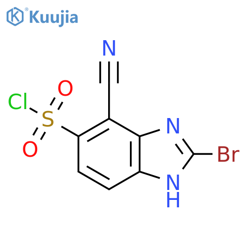 2-Bromo-7-cyano-1H-benzimidazole-6-sulfonyl chloride structure