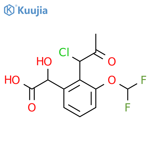 2-(1-Chloro-2-oxopropyl)-3-(difluoromethoxy)mandelic acid structure