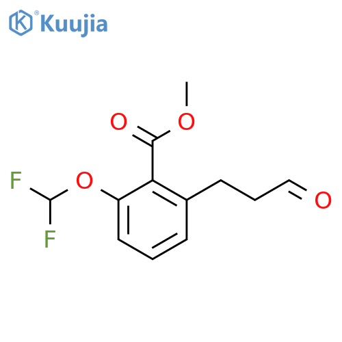 Methyl 2-(difluoromethoxy)-6-(3-oxopropyl)benzoate structure