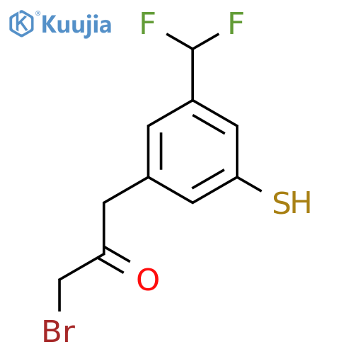 1-Bromo-3-(3-(difluoromethyl)-5-mercaptophenyl)propan-2-one structure