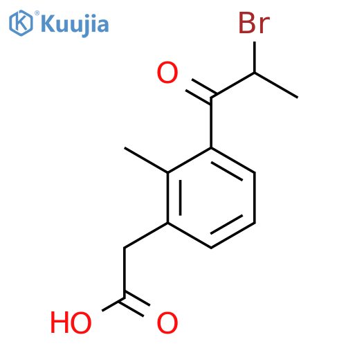 3-(2-Bromopropanoyl)-2-methylphenylacetic acid structure