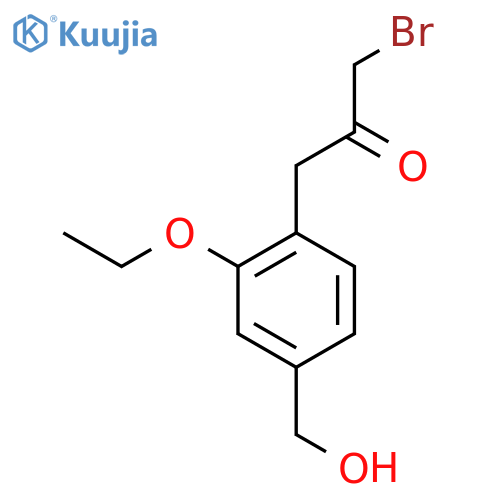 1-Bromo-3-(2-ethoxy-4-(hydroxymethyl)phenyl)propan-2-one structure