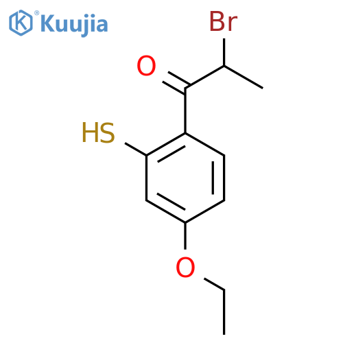 2-Bromo-1-(4-ethoxy-2-mercaptophenyl)propan-1-one structure