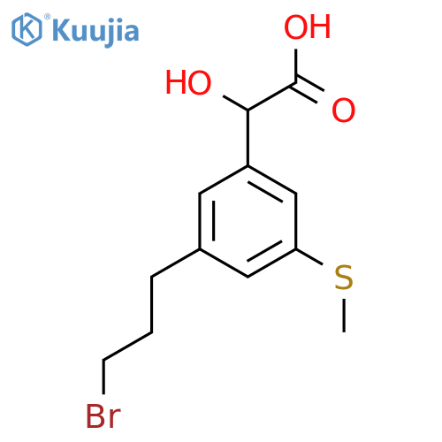 3-(3-Bromopropyl)-5-(methylthio)mandelic acid structure