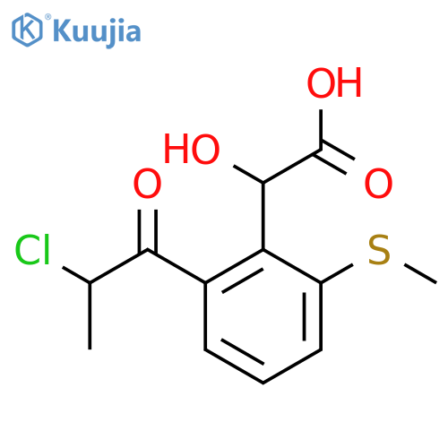 2-(2-Chloropropanoyl)-6-(methylthio)mandelic acid structure