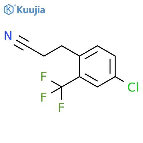 Benzenepropanenitrile, 4-chloro-2-(trifluoromethyl)- structure