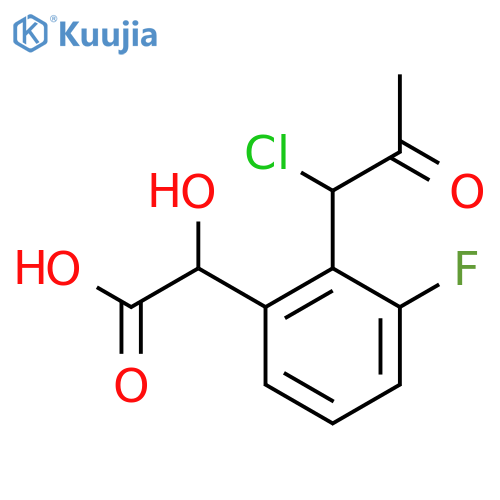 2-(1-Chloro-2-oxopropyl)-3-fluoromandelic acid structure