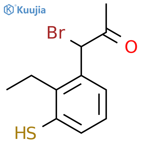 1-Bromo-1-(2-ethyl-3-mercaptophenyl)propan-2-one structure