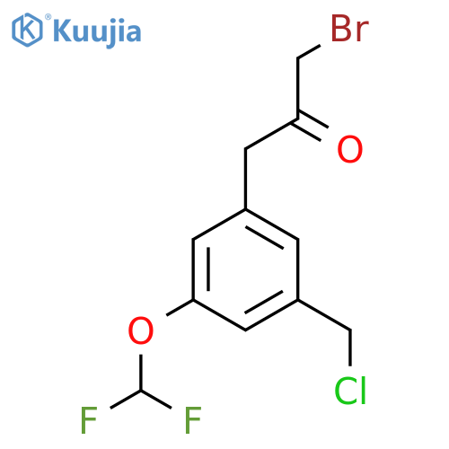 3-Bromo-1-(3-(chloromethyl)-5-(difluoromethoxy)phenyl)propan-2-one structure