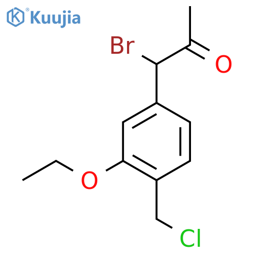 1-Bromo-1-(4-(chloromethyl)-3-ethoxyphenyl)propan-2-one structure