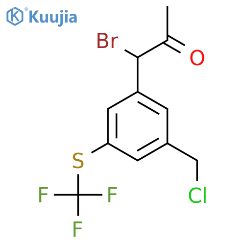 1-Bromo-1-(3-(chloromethyl)-5-(trifluoromethylthio)phenyl)propan-2-one structure
