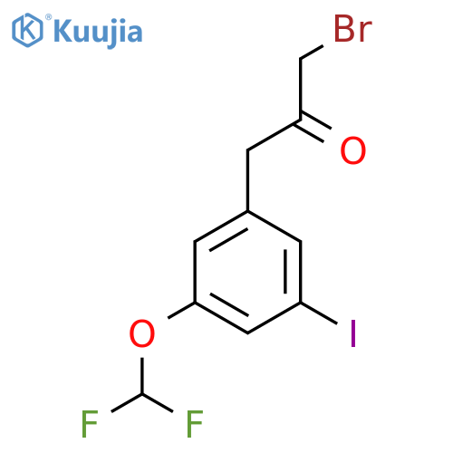 1-Bromo-3-(3-(difluoromethoxy)-5-iodophenyl)propan-2-one structure