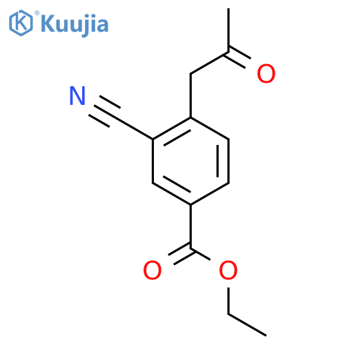 Ethyl 3-cyano-4-(2-oxopropyl)benzoate structure