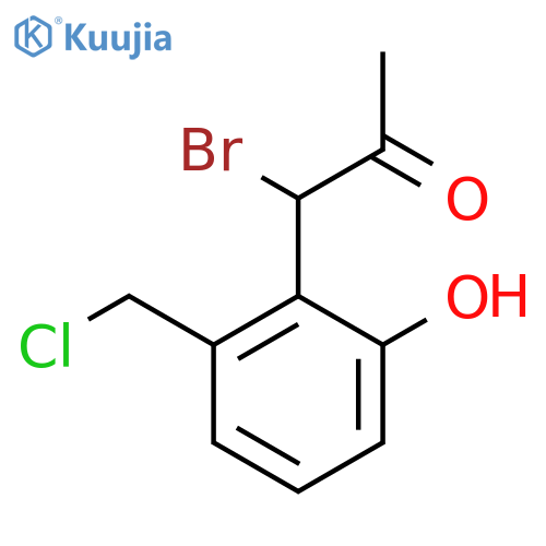 1-Bromo-1-(2-(chloromethyl)-6-hydroxyphenyl)propan-2-one structure