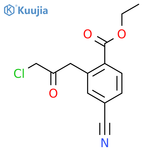 Ethyl 2-(3-chloro-2-oxopropyl)-4-cyanobenzoate structure