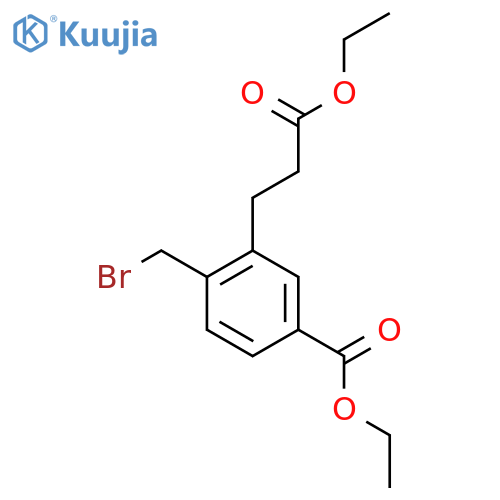 Ethyl 4-(bromomethyl)-3-(3-ethoxy-3-oxopropyl)benzoate structure