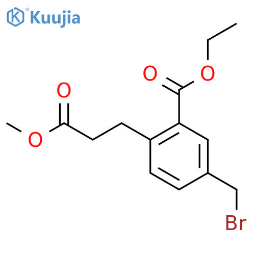 Ethyl 5-(bromomethyl)-2-(3-methoxy-3-oxopropyl)benzoate structure
