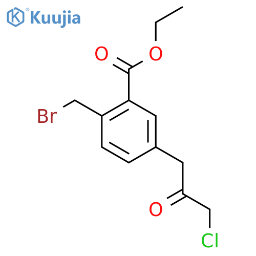 Ethyl 2-(bromomethyl)-5-(3-chloro-2-oxopropyl)benzoate structure