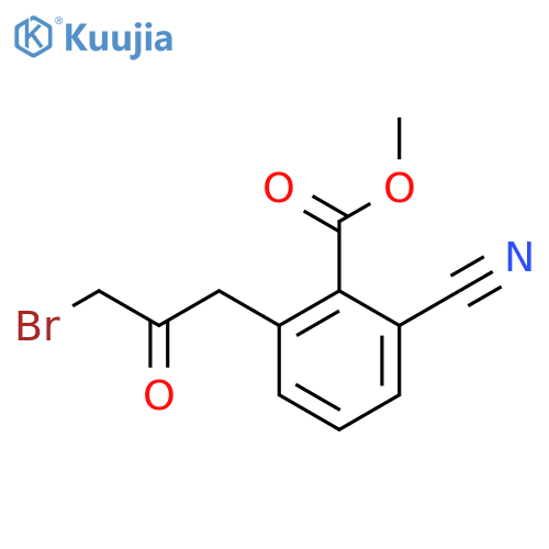 Methyl 2-(3-bromo-2-oxopropyl)-6-cyanobenzoate structure