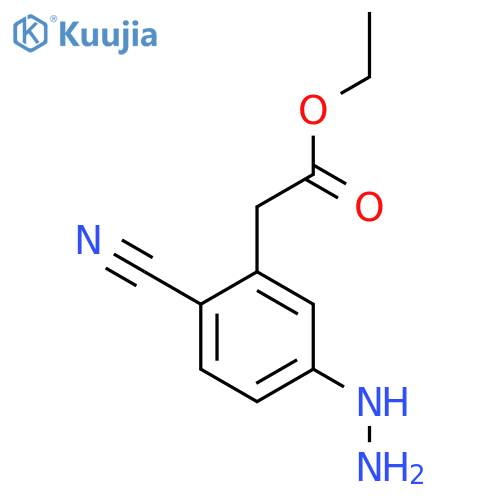 Ethyl 2-cyano-5-hydrazinylphenylacetate structure