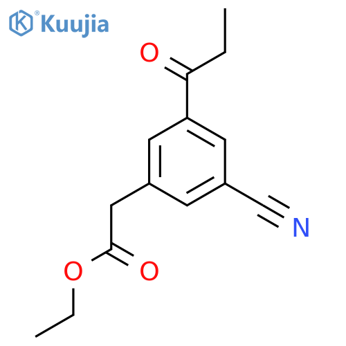 Ethyl 3-cyano-5-propionylphenylacetate structure