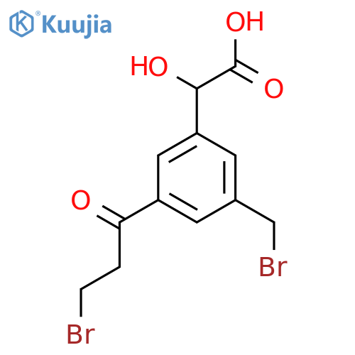 3-(Bromomethyl)-5-(3-bromopropanoyl)mandelic acid structure