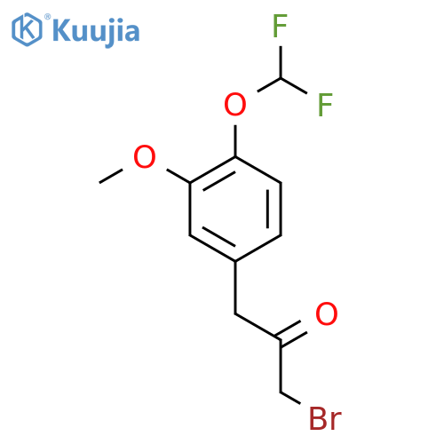 1-Bromo-3-(4-(difluoromethoxy)-3-methoxyphenyl)propan-2-one structure