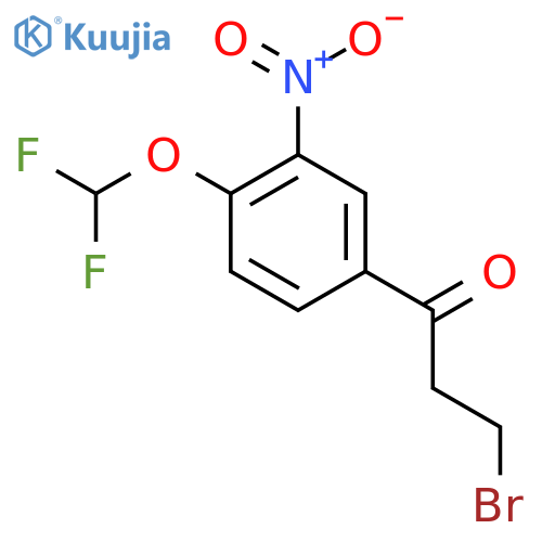 3-Bromo-1-(4-(difluoromethoxy)-3-nitrophenyl)propan-1-one structure