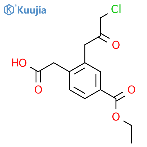 Ethyl 4-(carboxymethyl)-3-(3-chloro-2-oxopropyl)benzoate structure