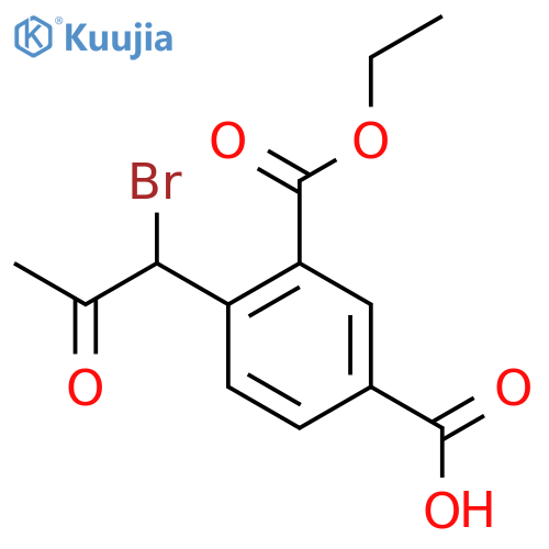 Ethyl 2-(1-bromo-2-oxopropyl)-5-carboxybenzoate structure