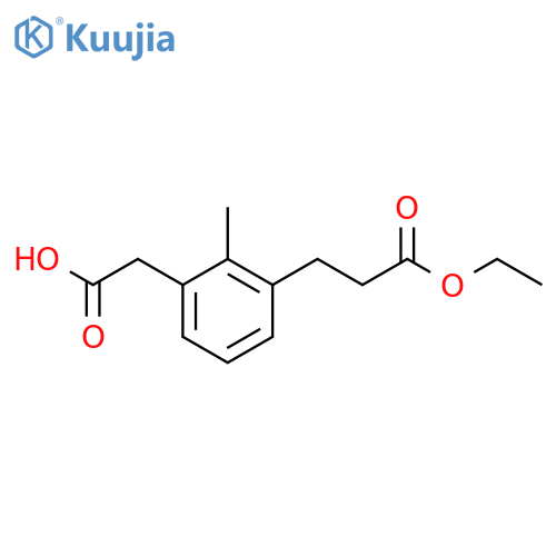 Ethyl 3-(3-(carboxymethyl)-2-methylphenyl)propanoate structure