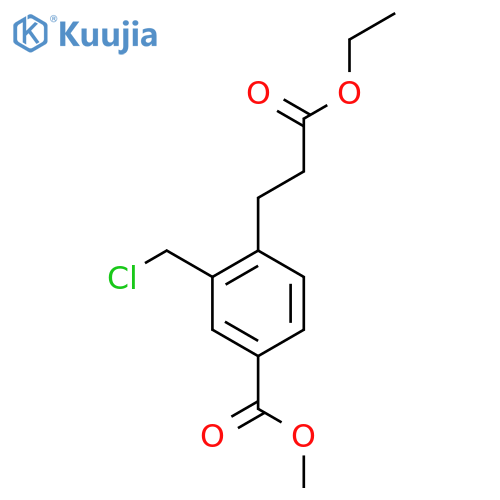 Methyl 3-(chloromethyl)-4-(3-ethoxy-3-oxopropyl)benzoate structure