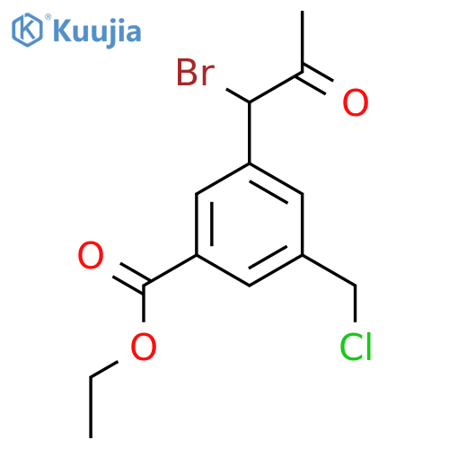 Ethyl 3-(1-bromo-2-oxopropyl)-5-(chloromethyl)benzoate structure