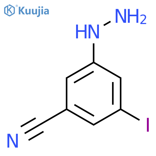 3-Cyano-5-iodophenylhydrazine structure